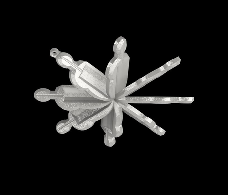 slanted snowflake version 2 by digitallyforgeddesigns household festivities christmas tree ornament 3d print model - Mito3D