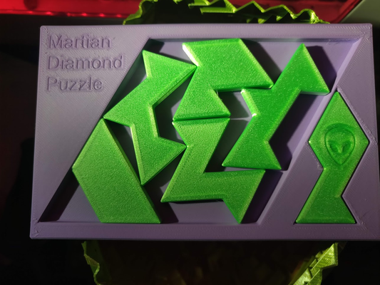 martian diamond puzzle remixed by 253bigfoot toys & games puzzles alien space hard solve 3d print model - Mito3D