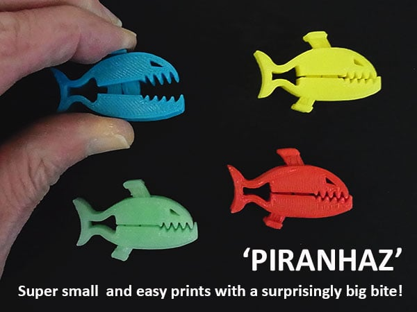 pinças piranha by catharsis69 miniaturas animais estaca brinquedos crianças diversão suporte braçadeira 3D print model - Mito3D