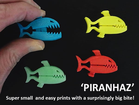 piranhaklemme by catharsis69 miniatures animals peg piranha toys kids fun klammer klemme klemmen 3d print model - Mito3D