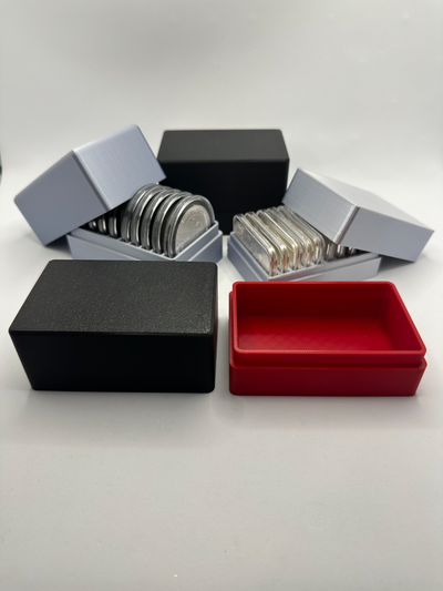 1 oz monedas rondas barras protector titulares blanco by dadhacks herramientas organizadores moneda caja bar plata oro cobre soporte 3d print model - Mito3D