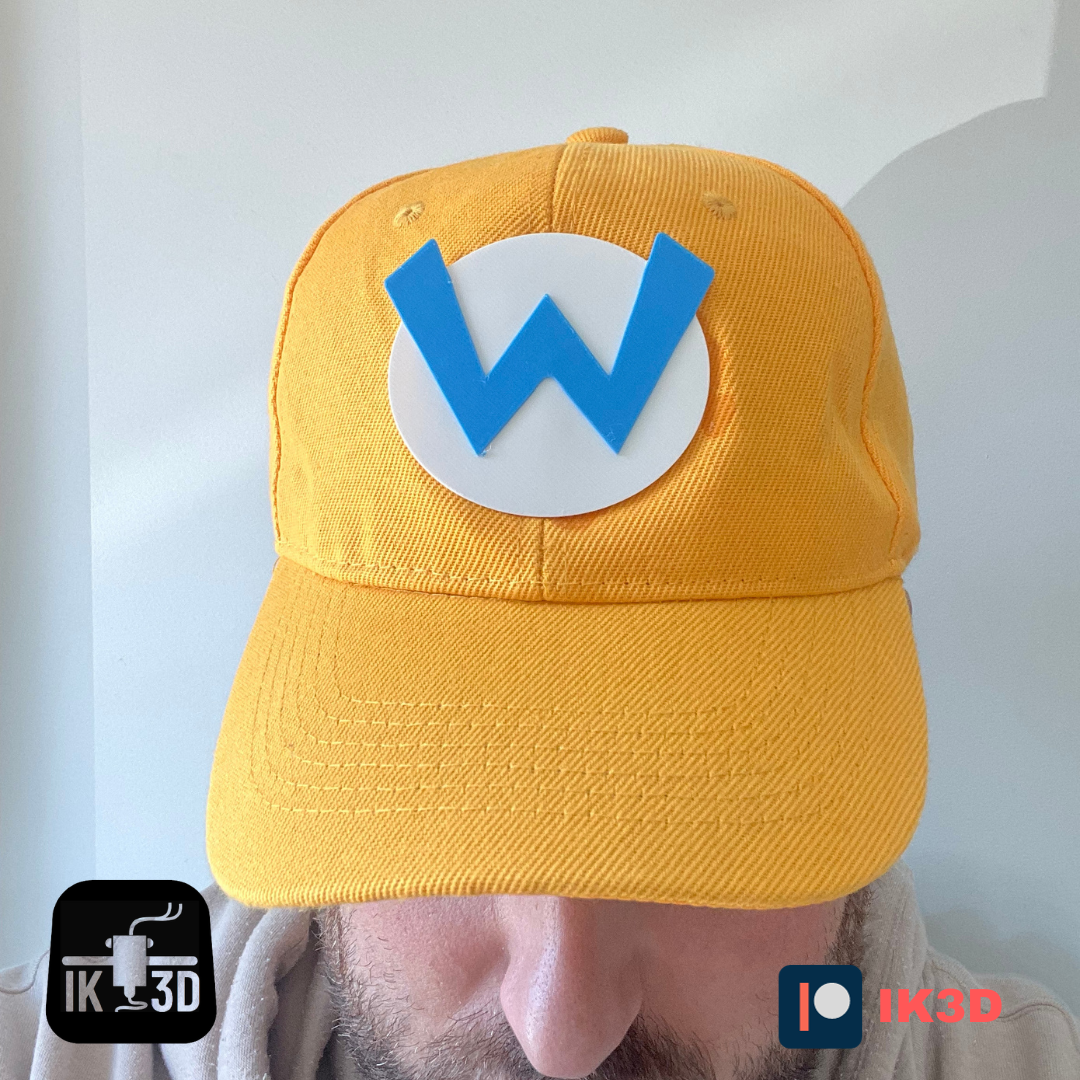 wario logotipo multicolorido by ik3digital arte 2d nintendo traje mario super festa amarelo chapéu 3D print model - Mito3D