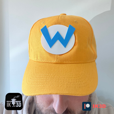 wario logo renkli by ik3digital sanat 2d nintendo kostüm mario süper parti sarı şapka 3d print model - Mito3D