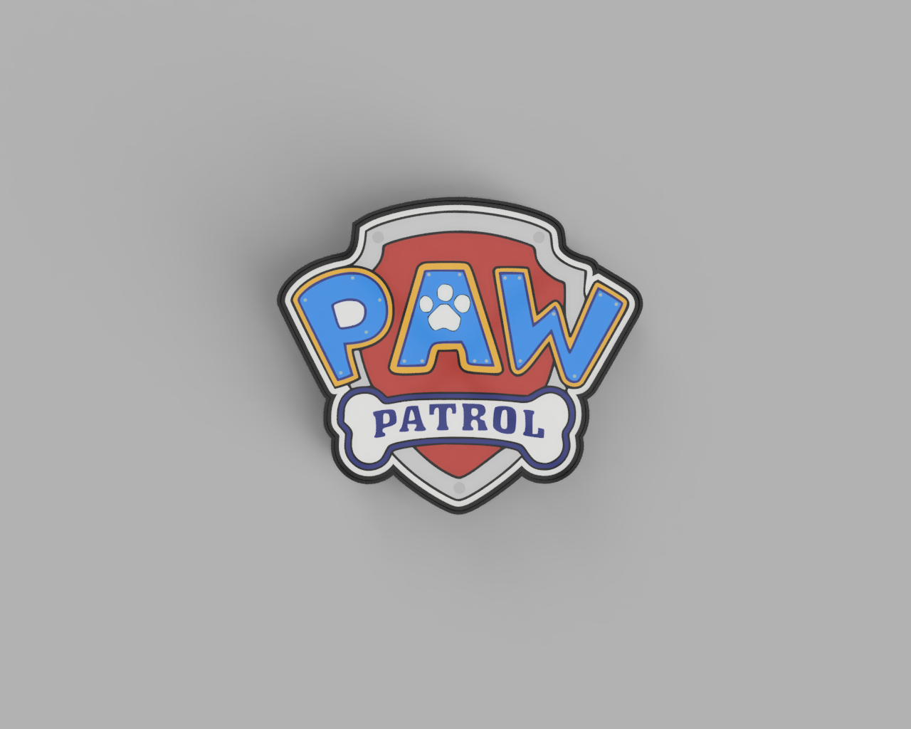 paw patrol logo lightbox led lamp by nico91 art signs & logos night light kids kidsroom almp box boxes 3D print model - Mito3D