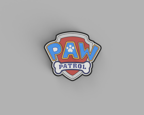 paw patrol logo lightbox led lamp by nico91 art signs & logos night light kids kidsroom almp box boxes 3d print model - Mito3D