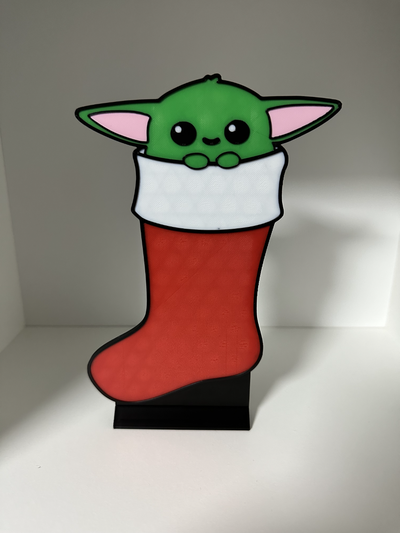 grogu christmas stocking by stevesdesigns household decor deccoration decoration star wars holiday baby yoda multi color print printing colour 3d print model - Mito3D
