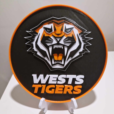 oeste tigres logotipo by s bonning87 arte sinais logotipos nrl rúgbi 3d print model - Mito3D