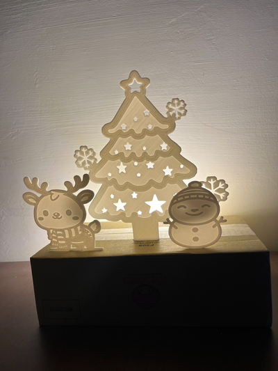 christmas joy trio-christmas trees snowman reindeer by starsdf household decor light boxes box reindeerchristmas waste utilization tissue x'mas 3d print model - Mito3D
