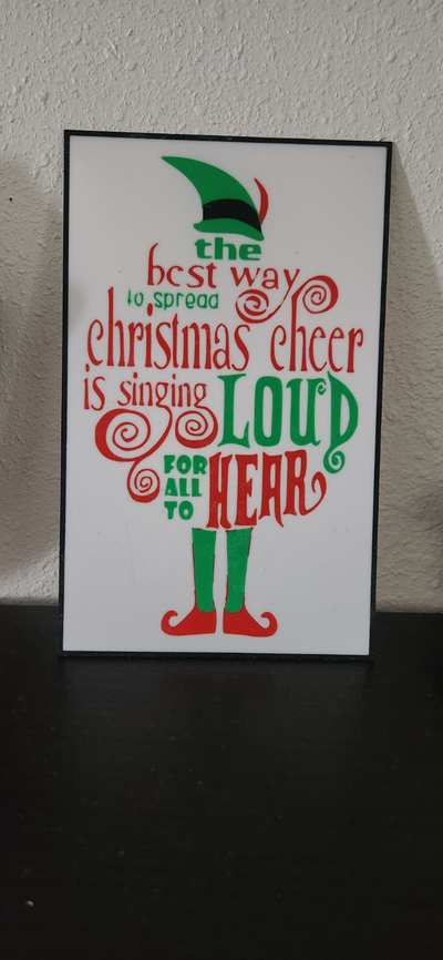 elf christmas cheer quote lightbox by xeebo00 art signs & logos light box sign movie lightup up 3d print model - Mito3D