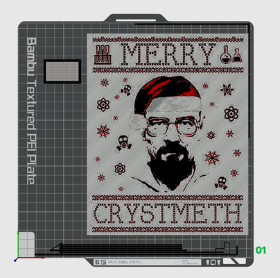 breaking bad walter white christmas holiday wall art by 3d prints week household festivities bb decoration funny tv movie santa 3d print model - Mito3D