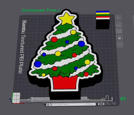 christmas tree light box by wizard7741 art 2d holiday 3d print model - Mito3D