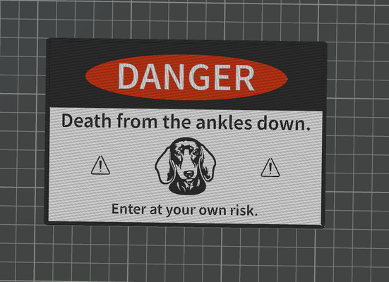 danger dachshund sign by stickybuns art signs & logos 3d print model - Mito3D