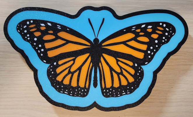 monarca borboleta luz caixa by brianstan arte sinais logotipos ams noturna 3d print model - Mito3D