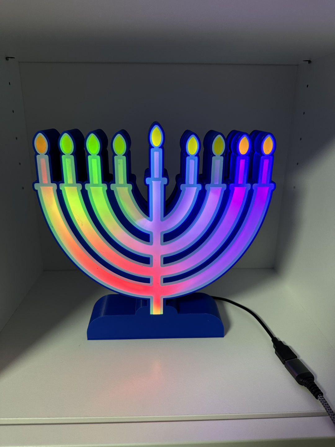 menorah luce scatola hanukkah by stevesdesigns domestico arredamento vacanza decorazione scatole guidato chanukah ebraica 3D print model - Mito3D