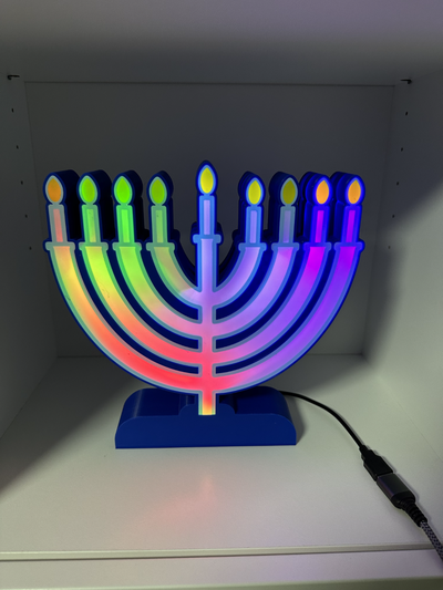 menorah lumière boîte hanoukka by stevedesigns ménage décor vacances décoration boites led hanoucca juif 3d print model - Mito3D