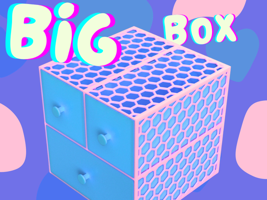 big box by gabb99 tools organizers huge container hexa hexacomb organizer 3d print model - Mito3D