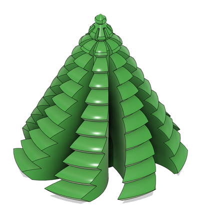 spirale natale albero ornamento by 4d creatore laboratorio domestico festività decorazione 3d print model - Mito3D