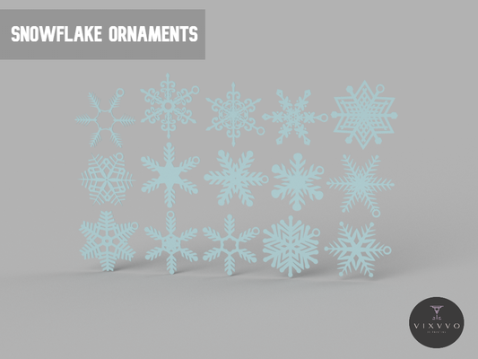 fiocchi neve ornamenti by vixvvo 3d domestico arredamento natale fiocco bianca albero 3d print model - Mito3D