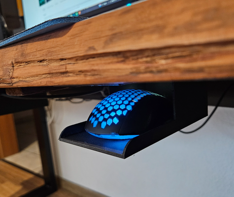 underdesk mouse holder - to trap by 3dprintcess household office mice desk maus untertisch halter aufraeumen 3d print model - Mito3D