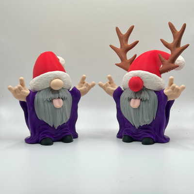 rocker gnome christmas version by romwba3d miniatures gonk romwba xmas decoration decor 2023 tongue out 3d print model - Mito3D