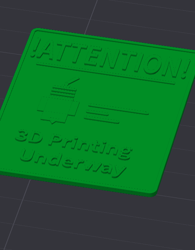 3d printing attention sign by glitch frame art signs & logos 3dpainting 3d print model - Mito3D