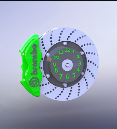 brake disc wall clock by mattia01 household decor brembo car engine 3d print model - Mito3D
