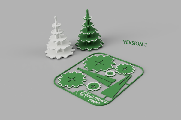 navidad árbol tarjeta kit by hg diseño casa festividades juguete colgando 3d print model - Mito3D