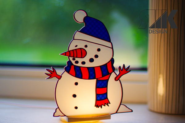 kardan adam abajur 001 gizem kutu by rik tasarım ev halkı dekor kar lamba noel kış a1 ams mini abajurlar led işaret kulp destek yazdır in yer tatil dekorasyon ışıklar 3d print model - Mito3D