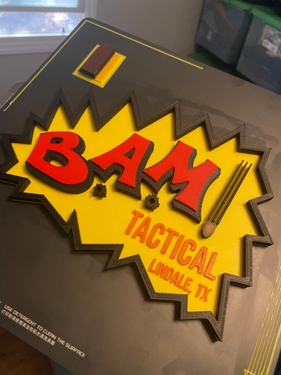 bam tactical texas logo plate by bad intelligence art signs & logos business small 3d print model - Mito3D