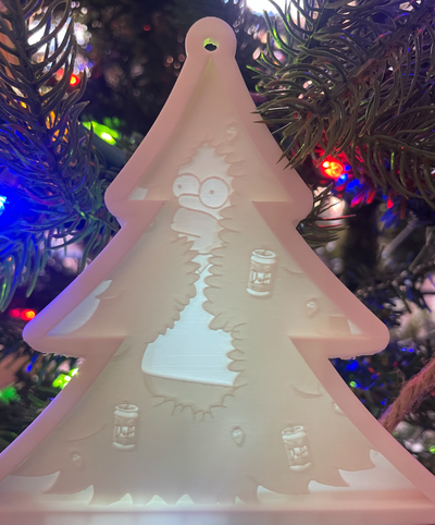 christmas ornament homer meme simpsons lithophane light by 3d prints week household festivities holiday simpson silly funny decoration festive tree gift cartoon special litho 3d print model - Mito3D