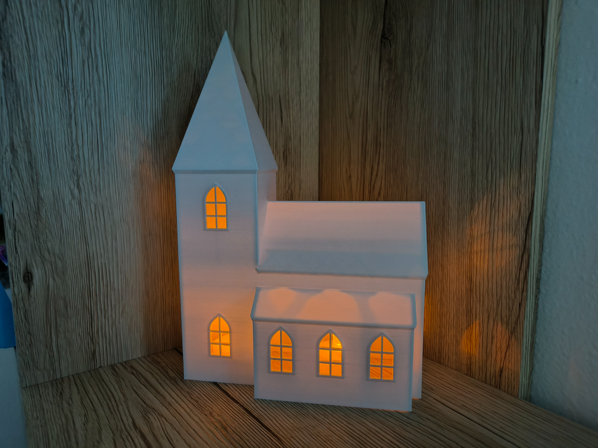 church-v2 by hroshiprint household decor church christmas building house light 3D print model - Mito3D