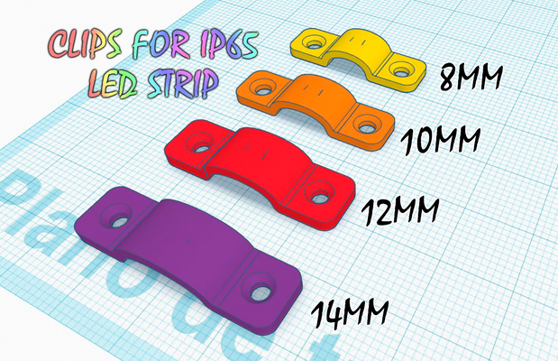 ip65 clip guidato striscia dimensioni by bs 3d stampa utensili organizzatori organizzatore bs3dprint 3d print model - Mito3D