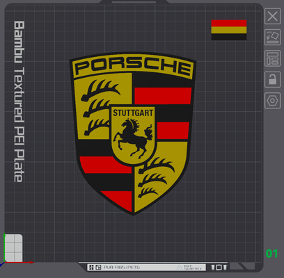 porsche logo untersetzer mauer kunst by wütend mammut 2d 3d print model - Mito3D