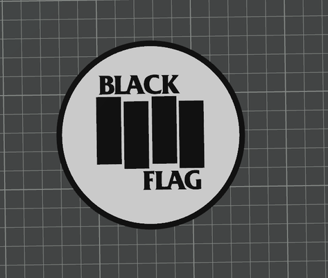 black flag coaster wall art by precision printcraft signs & logos punk wallart 3d print model - Mito3D