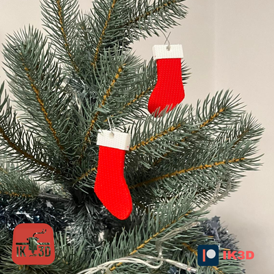 örme çorap süs kolay to yazdır no destekler by ik3digital sanat 2d ağaç dekorasyon noel şirin hediye fikirler renk kış anahtarlık 3d print model - Mito3D