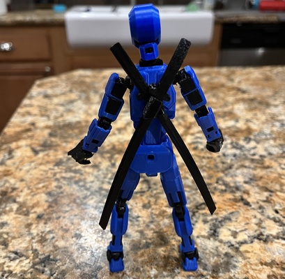 dummy 13 double katana holster remixed by kaleb08 toys & games characters dummy13 3d print model - Mito3D