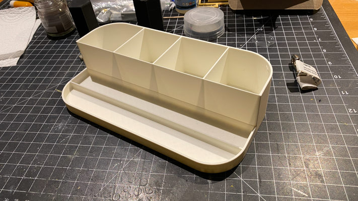 hobby tray by plastic model therapy & diy storage desktop bin compartment 3d print model - Mito3D