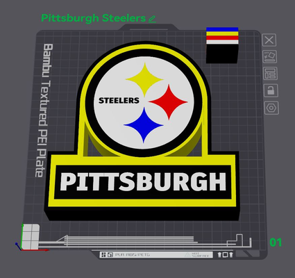 pittsburgh steelers logo ışık kutu by wizard7741 sanat 2d nfl futbol 3d print model - Mito3D
