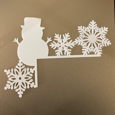 christmas decoration snowman snowflakes by slowpoke's workshop household decor deccoration contest nole corner door wall art fun 3d print model - Mito3D