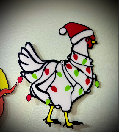 navidad cloqueador by wagzprintz arte 2d sermón país granja pollo rústico primitivo 3d print model - Mito3D