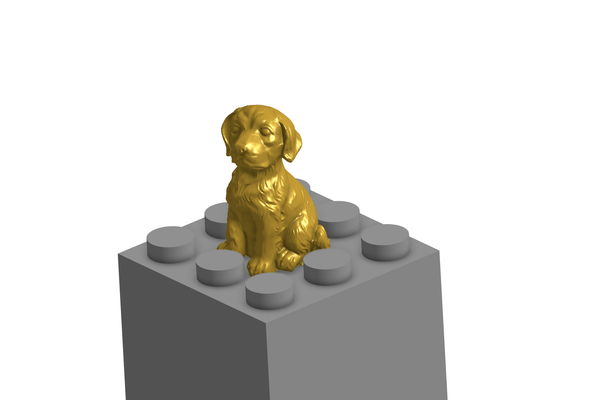lego dog remixed by andy bro art sculptures toy mini fast fun play 3d print model - Mito3D
