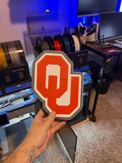 ou led lampe by codyinbody3 kunst zeichen logos hochschule fußball oklahoma universität sport licht leuchtkasten espn spiel 3d print model - Mito3D