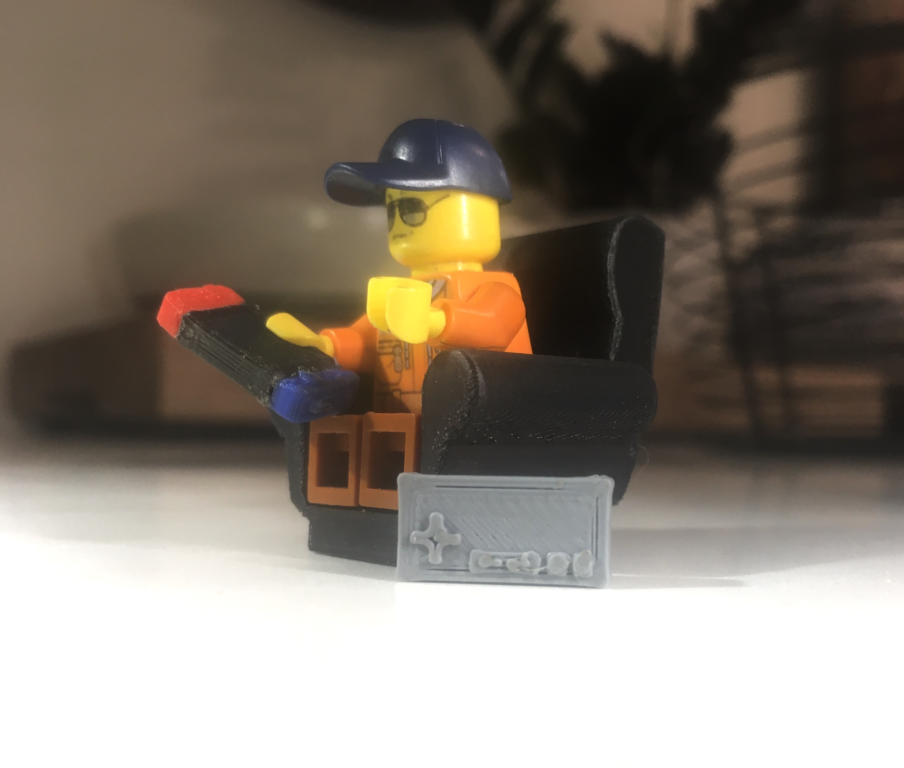 lego chaise nintendo by andy frérot jouets jeux boucles d'oreilles mario tester jeu vidéo vite joueur accessoire manette pac man maison poupée impression rapide construire jouer dormir détendre grand mère père garçon paresseux 3D print model - Mito3D