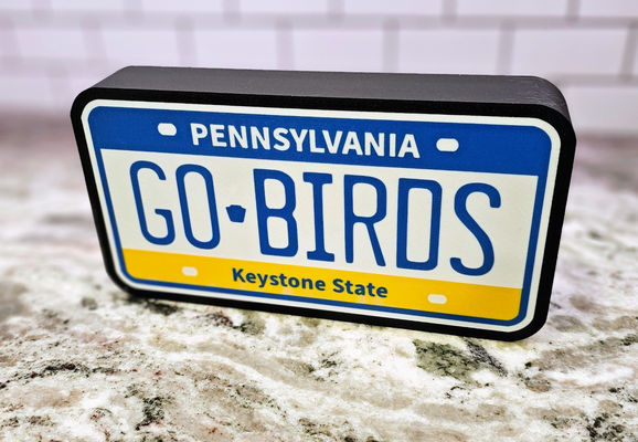 philadelphia eagles go birds license plate light box by chrsrbz art signs & logos 3d print model - Mito3D