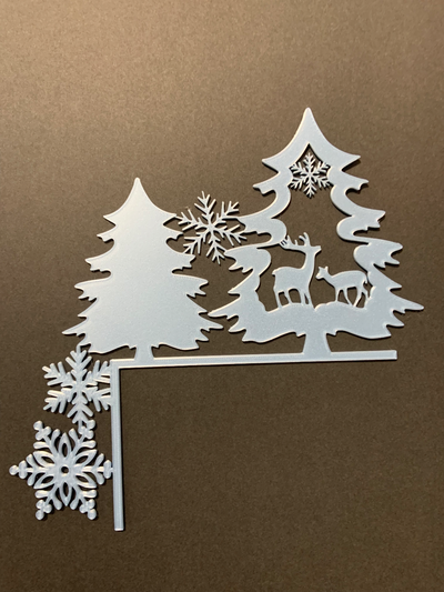 christmas decoration corner dec by slowpoke's workshop household decor decorations trees reindeer deer snow snowflakes contest of door sceenary forest slik 3d print model - Mito3D