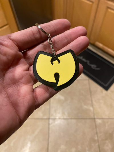 wutang keychain by packnsnap art 2d hiphop key chain rap music 3d print model - Mito3D