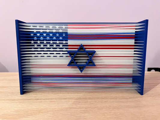 dayanışma by maureen nemetski sanat modeller i̇srail amerika birleşik devletleri abd bayrağı david'in yıldızı yahudi amerikan üzgünüm fıçı yaylı dizi bayrak star of david us 3d print model - Mito3D