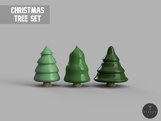 christmas tree set by vixvvo 3d household decor decoration snow 3d print model - Mito3D