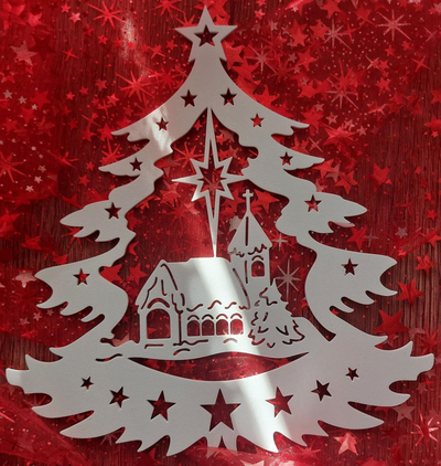 árbol iglesia by hroshiprint casa decoración navidad invierno 3d print model - Mito3D