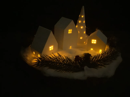 noël ensemble minimal by païinx ménage festivités maison minimaliste arbre lumière décor décoration noël 3d print model - Mito3D